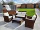 Rattan Garden Furniture Set Brown Outdoor Table Chair Sofa Patio