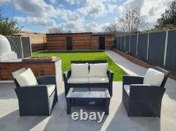 Rattan Garden Furniture Set BROWN Outdoor Table Chair Sofa Patio