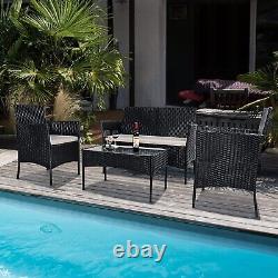 Rattan Garden Furniture Set, Bigzzia 4 Piece Patio Rattan furniture Sofa Sets