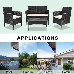 Rattan Garden Furniture Set, Bigzzia 4 Piece Patio Rattan furniture Sofa Sets