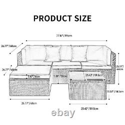 Rattan Garden Furniture Set Combo Sectional Modular Patio Sofa with Cover Outdoor