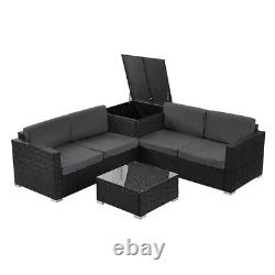 Rattan Garden Furniture Set Corner L-shape Lounge Outdoor Sofa Chair Patio