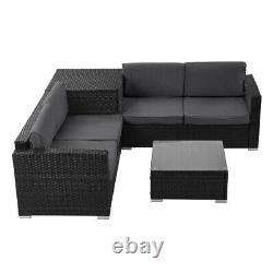 Rattan Garden Furniture Set Corner L-shape Lounge Outdoor Sofa Chair Patio