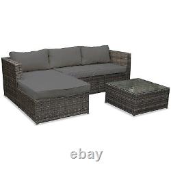 Rattan Garden Furniture Set Corner Sofa 4 Seater Outdoor Patio Glass Table Seat