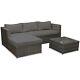 Rattan Garden Furniture Set Corner Sofa 4 Seater Outdoor Patio Glass Table Seat