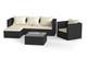 Rattan Garden Furniture Set Corner Sofa Glass Table Patio 5 Seaters Outdoor