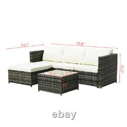 Rattan Garden Furniture Set Corner Sofa Lounger Table Outdoor Patio Conservatory