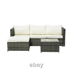 Rattan Garden Furniture Set Corner Sofa Lounger Table Outdoor Patio Conservatory