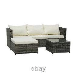 Rattan Garden Furniture Set Corner Sofa Lounger Table Outdoor Patio Conservatory