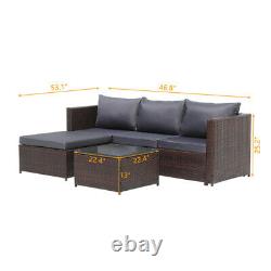 Rattan Garden Furniture Set Corner Sofa Lounger Table Outdoor Patio Conservatory