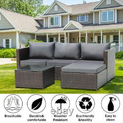 Rattan Garden Furniture Set Corner Sofa Lounger Table Outdoor Patio Conservatory