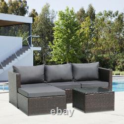 Rattan Garden Furniture Set Corner Sofa Lounger Table Outdoor Patio Conservatory