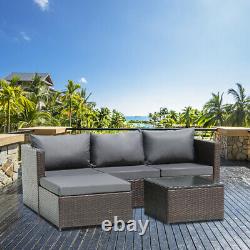 Rattan Garden Furniture Set Corner Sofa Lounger Table Outdoor Patio Conservatory