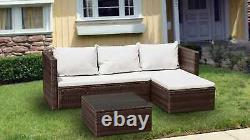 Rattan Garden Furniture Set L-Shape Sofa Outdoor Patio Lounger 4 Seater Corner