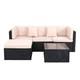 Rattan Garden Furniture Set L Shaped 4-seater Combo Modular Sofa Patio With Cover
