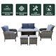 Rattan Garden Furniture Set Patio 6 Seater Sofa Chair Dining Table Sets W Stools