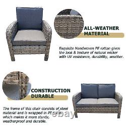 Rattan Garden Furniture Set Patio 6 Seater Sofa Chair Dining Table Sets w Stools