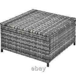 Rattan Garden Furniture Set Sofa Table Recliner Chair Set Patio Outdoor Grey QE