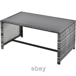 Rattan Garden Furniture Set Sofa Table Recliner Chair Set Patio Outdoor Grey QE