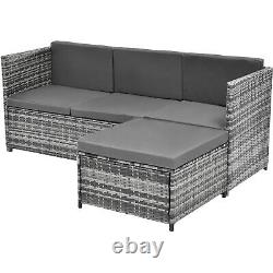 Rattan Garden Furniture Set Sofa Table Recliner Chair Set Patio Outdoor Grey YN