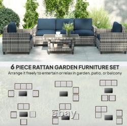 Rattan Garden Furniture Set Wicker Patio 5 Seater Sofa Chair Lounge Coffee Table