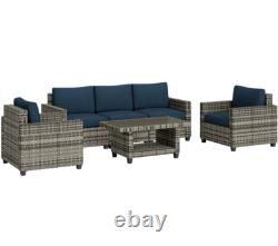 Rattan Garden Furniture Set Wicker Patio 5 Seater Sofa Chair Lounge Coffee Table