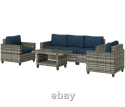 Rattan Garden Furniture Set Wicker Patio 5 Seater Sofa Chair Lounge Coffee Table