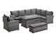 Rattan Garden Furniture Set With Fire Pit Dining Table Corner Sofa Outdoor Patio