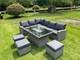 Rattan Garden Furniture Set With Fire Pit Table Outdoor Patio Corner Dining Sofa