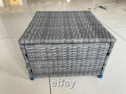 Rattan Garden Furniture Set with Fire Pit Table Outdoor Patio Corner Dining Sofa