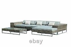 Rattan Garden Furniture Sofa L-Shaped Corner Outdoor Patio Set Coffee Table