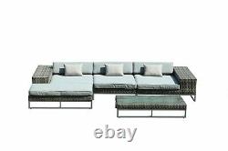 Rattan Garden Furniture Sofa L-Shaped Corner Outdoor Patio Set Coffee Table