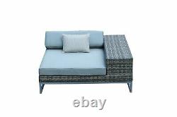 Rattan Garden Furniture Sofa L-Shaped Corner Outdoor Patio Set Coffee Table