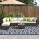 Rattan Garden Furniture Sofa L-shaped Corner Outdoor Patio Set Coffee Table 8pc