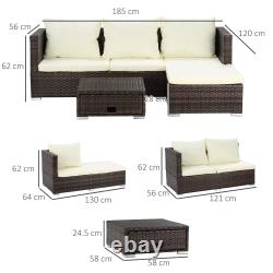 Rattan Garden Furniture Sofa Patio Conservatory Wicker withCushion 4-Seater