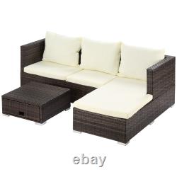 Rattan Garden Furniture Sofa Patio Conservatory Wicker withCushion 4-Seater