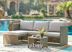 Rattan Garden Furniture Sofa Set Grey Black Brown Patio Outdoor Corner Lounge