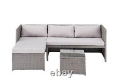 Rattan Garden Furniture Sofa Set Grey Black Brown Patio Outdoor Corner Lounge