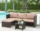 Rattan Garden Furniture Sofa Set Grey Brown Patio Outdoor Corner Lounge L-shape