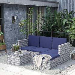 Rattan Garden Furniture Sofa Table Set Patio Outdoor Yard Corner Lounge L-Shape