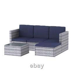 Rattan Garden Furniture Sofa Table Set Patio Outdoor Yard Corner Lounge L-Shape