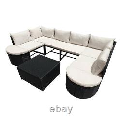 Rattan Garden Furniture U Corner Sofa Set Outdoor Patio Coffee Table withCushions