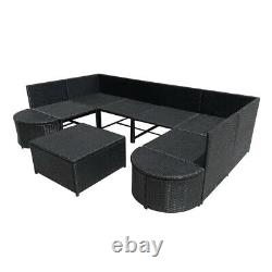 Rattan Garden Furniture U Corner Sofa Set Outdoor Patio Coffee Table withCushions