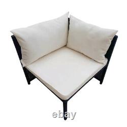 Rattan Garden Furniture U Corner Sofa Set Outdoor Patio Coffee Table withCushions