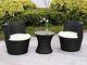 Rattan Garden Furniture Vase Set Wicker 3pc Patio Chairs Coffee Table Outdoor