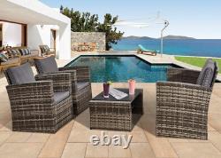 Rattan Garden Outdoor 4-Piece Furniture Set Sofa Chair Table Patio Conservatory