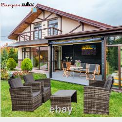Rattan Garden Outdoor 4-Piece Furniture Set Sofa Chair Table Patio Conservatory