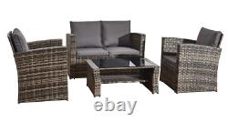 Rattan Garden Outdoor 4-Piece Furniture Set Sofa Chair Table Patio Conservatory