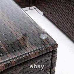 Rattan Garden Outdoor Sofa Set Patio Furniture With Cushion & Glass Table 5pcs