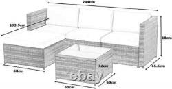 Rattan Garden Outdoor Sofa Set Patio Furniture With Cushion & Glass Table 5pcs